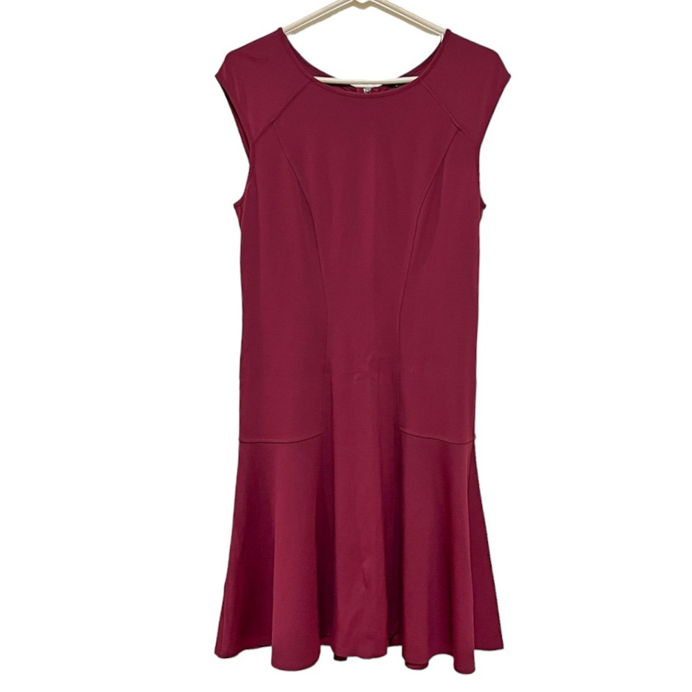 Ann Taylor Ponte Cap Sleeve Flounce Dress - Picture 2 of 6